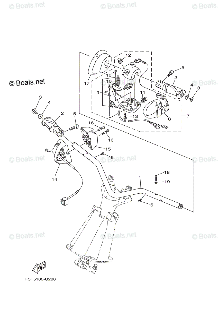 Yamaha Waverunner 2019 OEM Parts Diagram for Steering 1