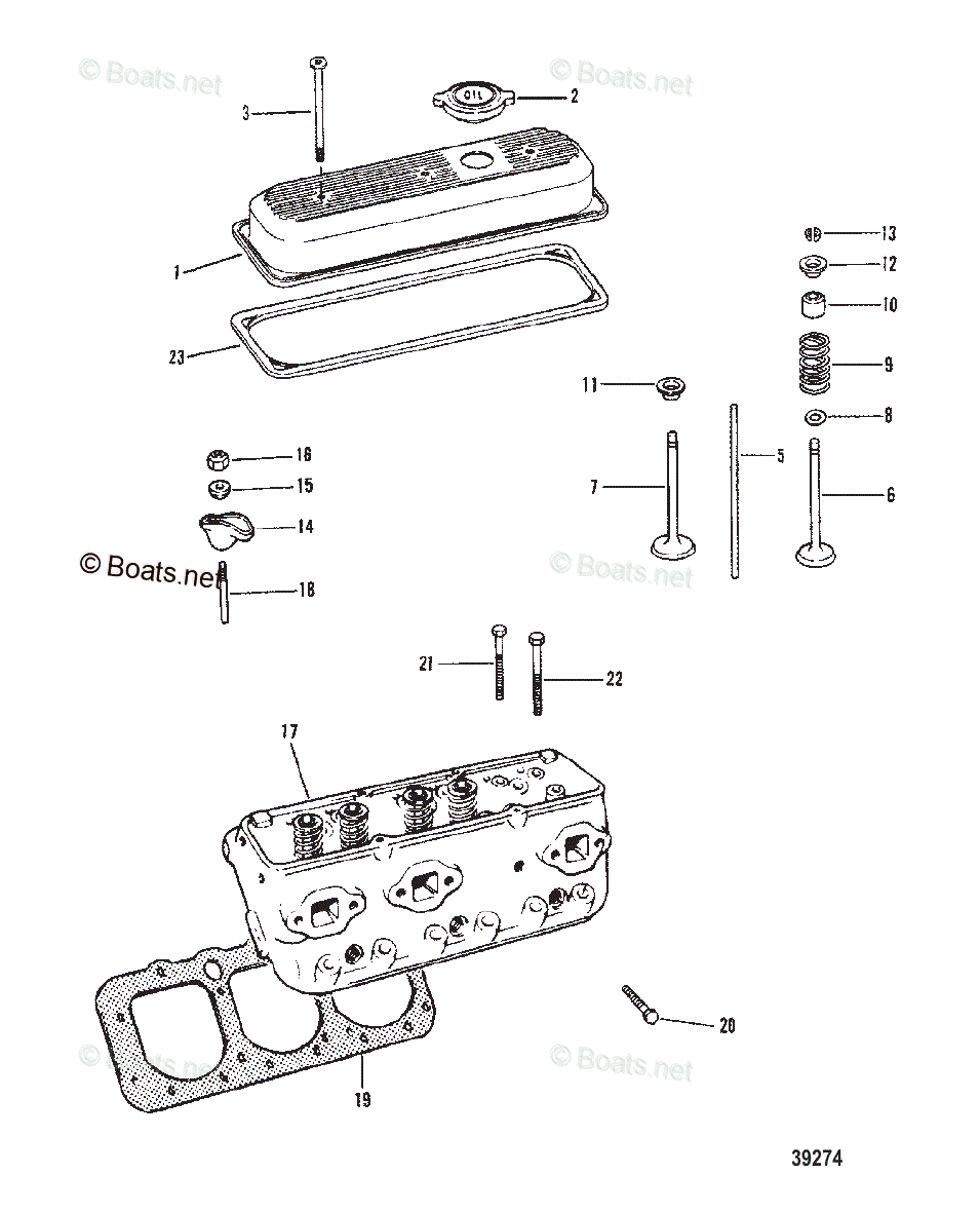 Mercruiser Sterndrive Gas Engines OEM Parts Diagram For CYLINDER HEAD ...