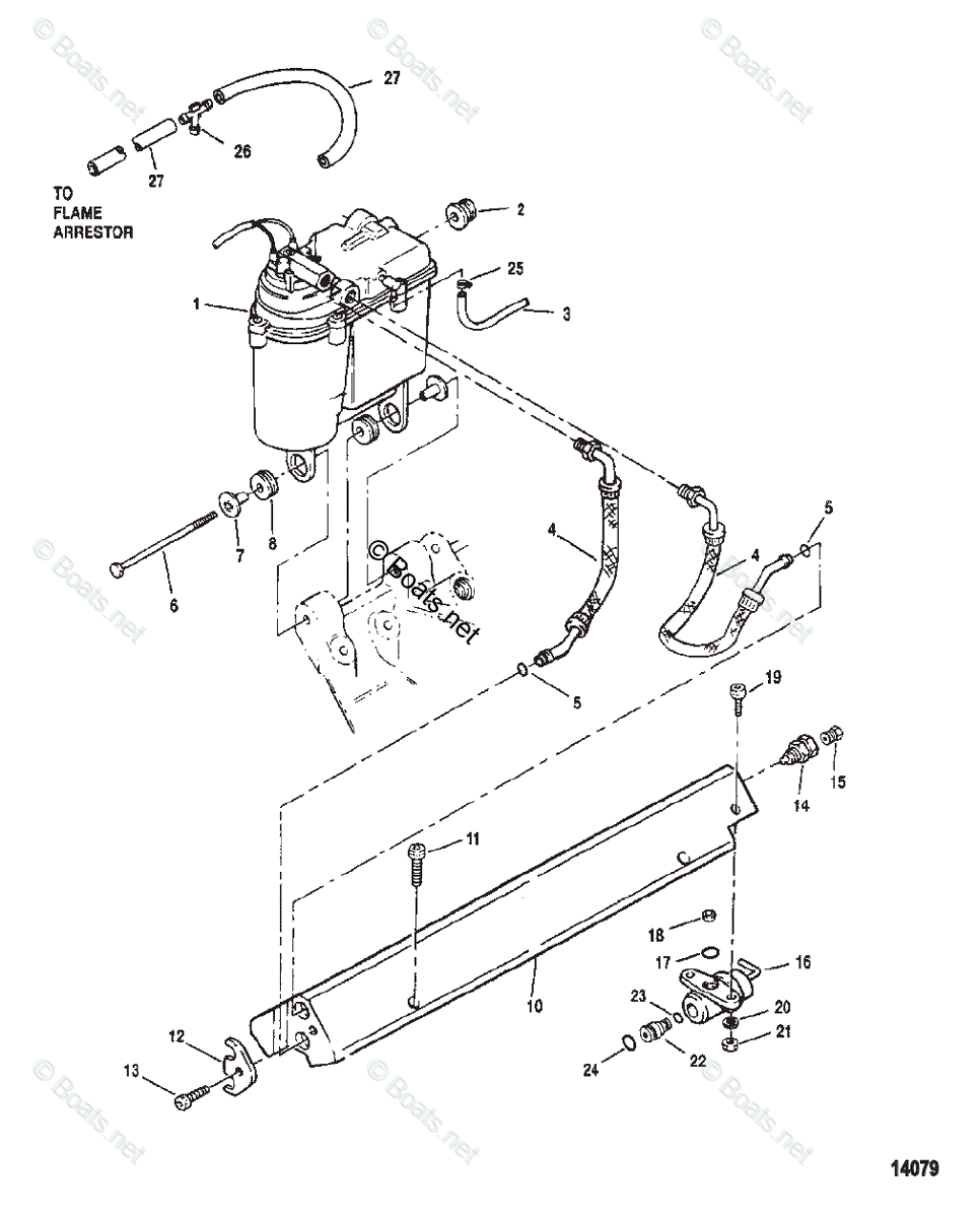 Mercruiser Inboard Gas Engines OEM Parts Diagram for VAPOR SEPARATOR