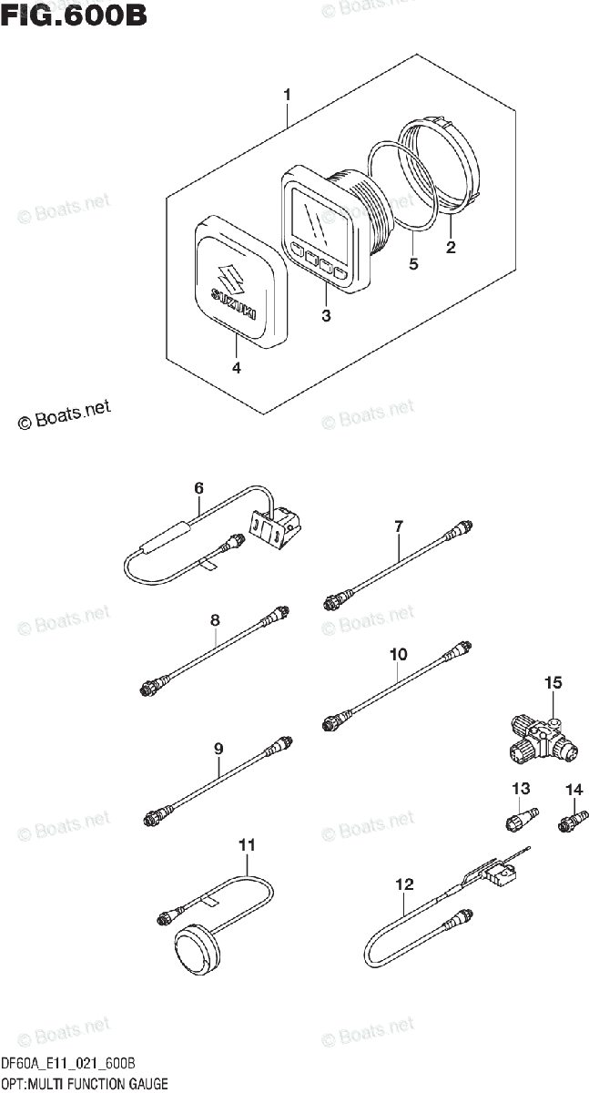 Suzuki Outboard 2021 OEM Parts Diagram for OPTMULTI FUNCTION GAUGE