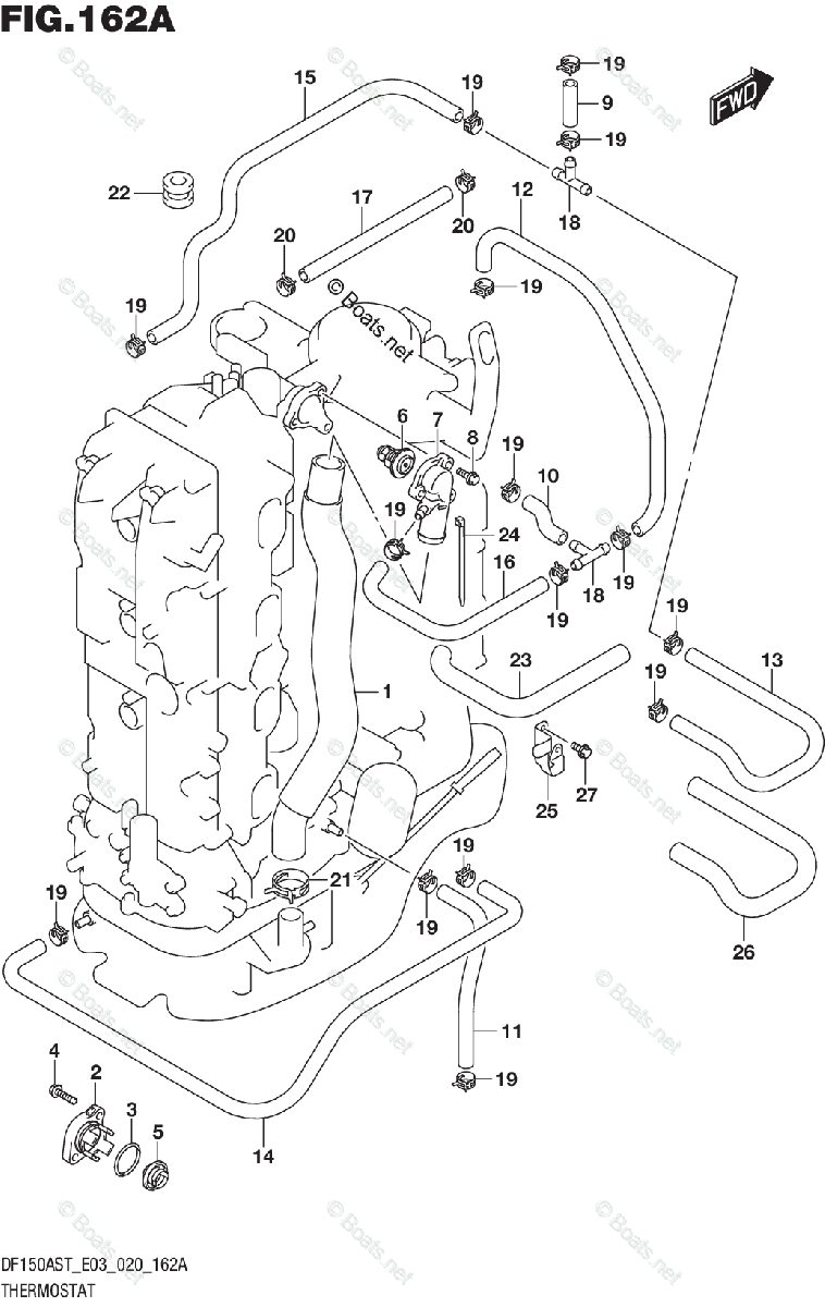 Suzuki Outboard 2020 OEM Parts Diagram for THERMOSTAT | Boats.net
