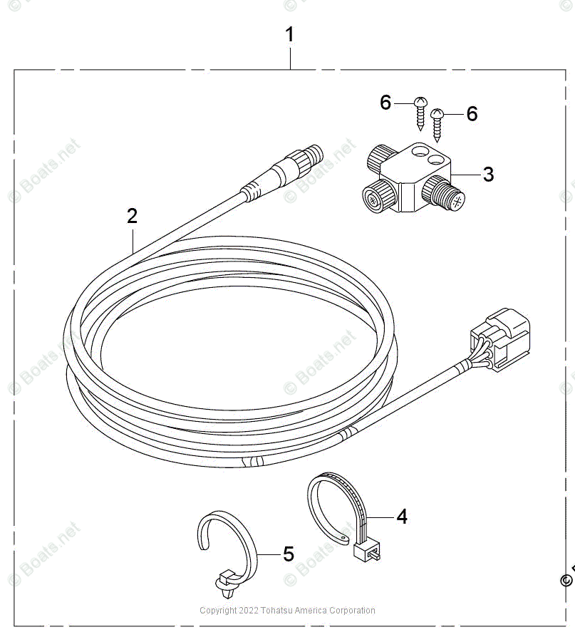 はる Tohatsu Outboard 2022 OEM Parts Diagram for Interface Cable