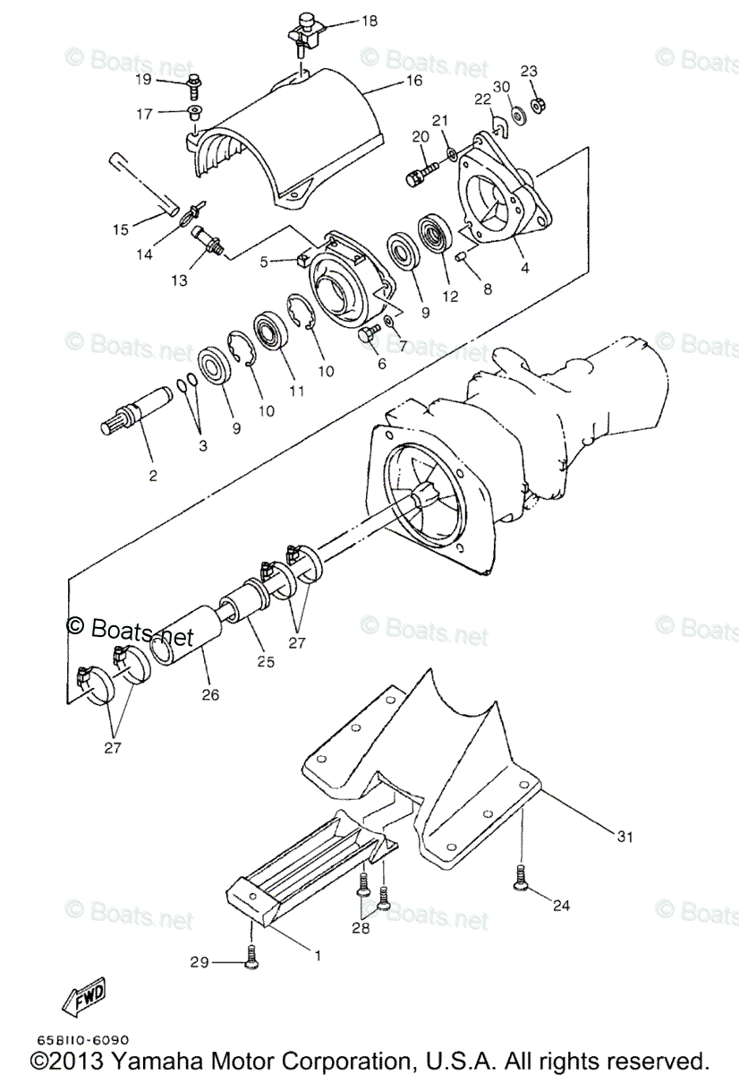 Yamaha Boats 2000 OEM Parts Diagram for Jet Unit 2
