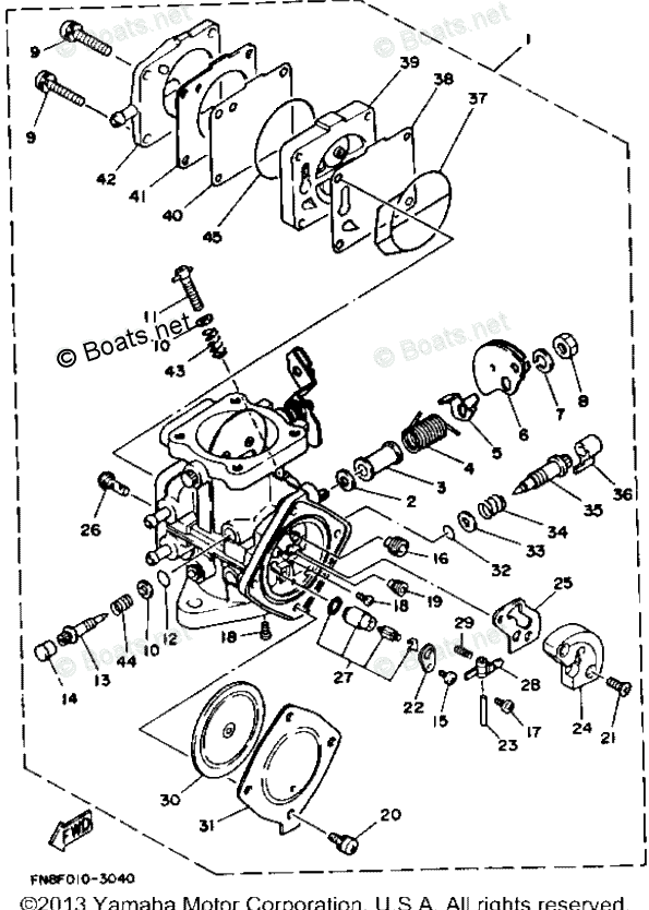 Yamaha Waverunner 1993 OEM Parts Diagram for CARBURETOR | Boats.net