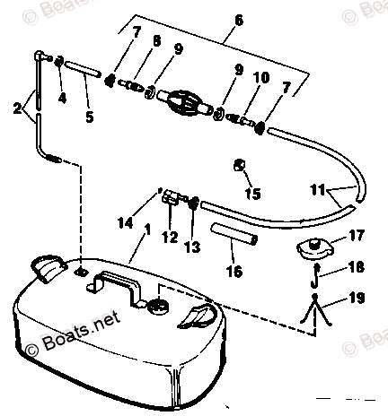 Johnson Outboard 1990 Oem Parts Diagram For Fuel Tank 