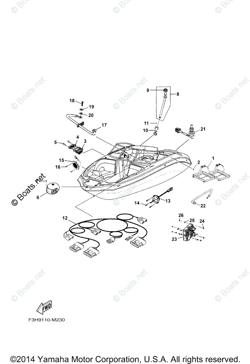 Yamaha Boats 2013 OEM Parts Diagram for ELECTRICAL 3 | Boats.net