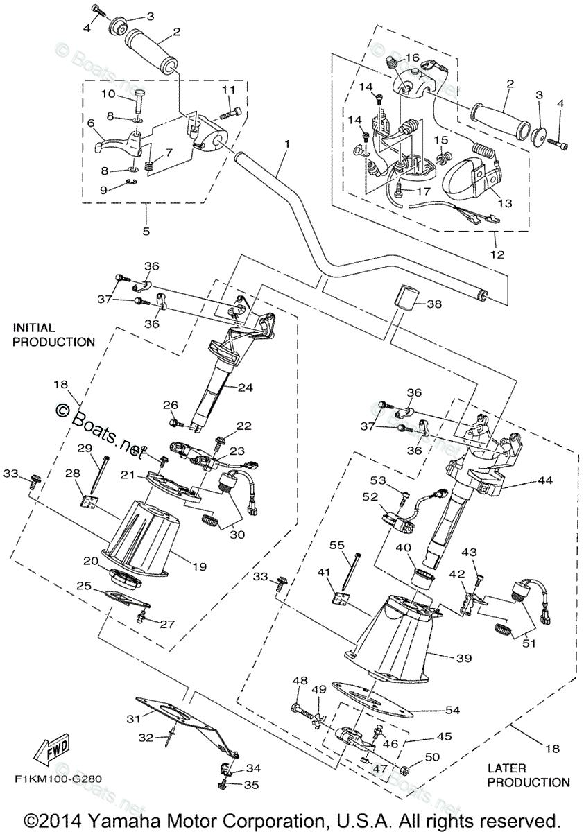 Yamaha Waverunner 2008 OEM Parts Diagram for Steering 1