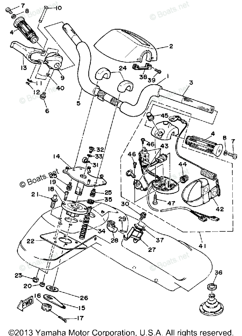 Yamaha Waverunner 1990 OEM Parts Diagram for Steering