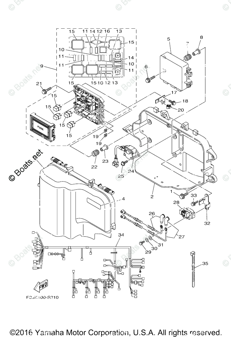 Yamaha Waverunner 2017 OEM Parts Diagram for Electrical 1