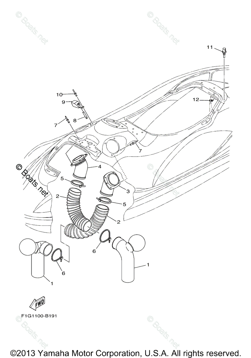 Yamaha Waverunner 2005 OEM Parts Diagram for Ventilation