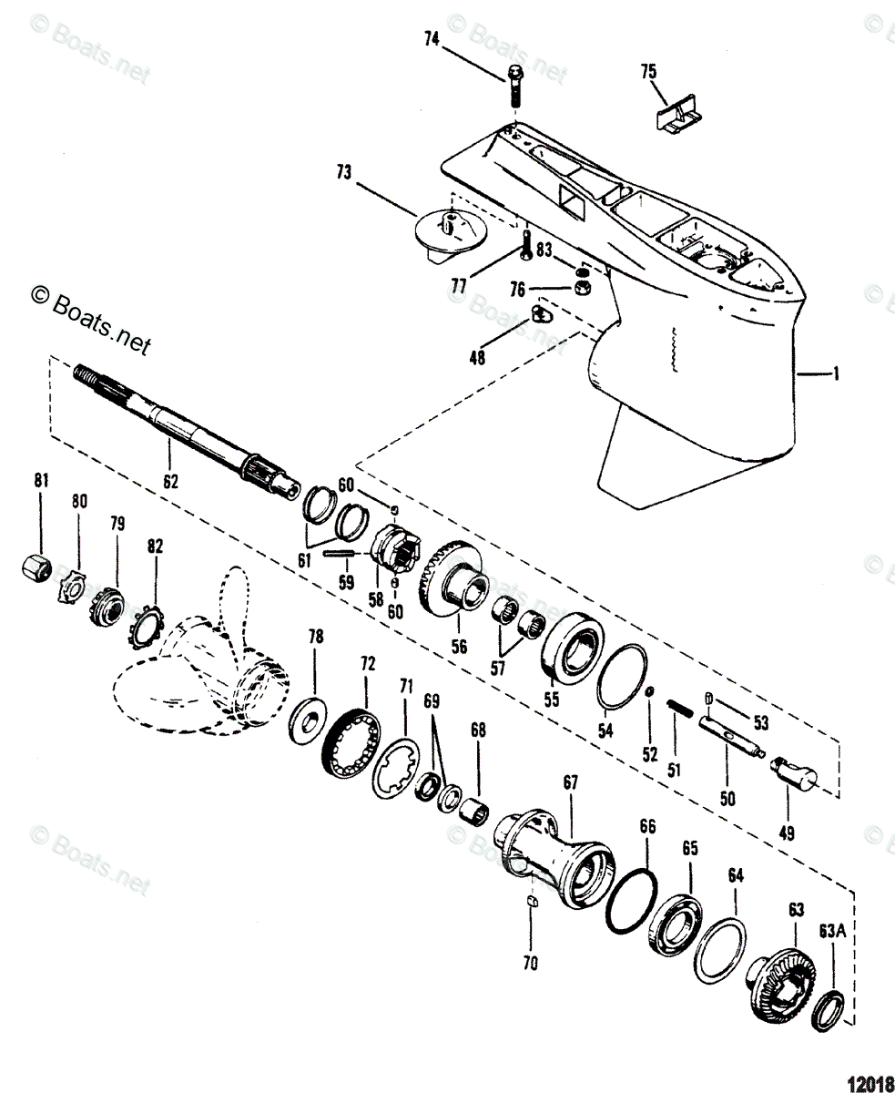 Mariner Outboard 1979 OEM Parts Diagram For Gear Housing(Propeller ...