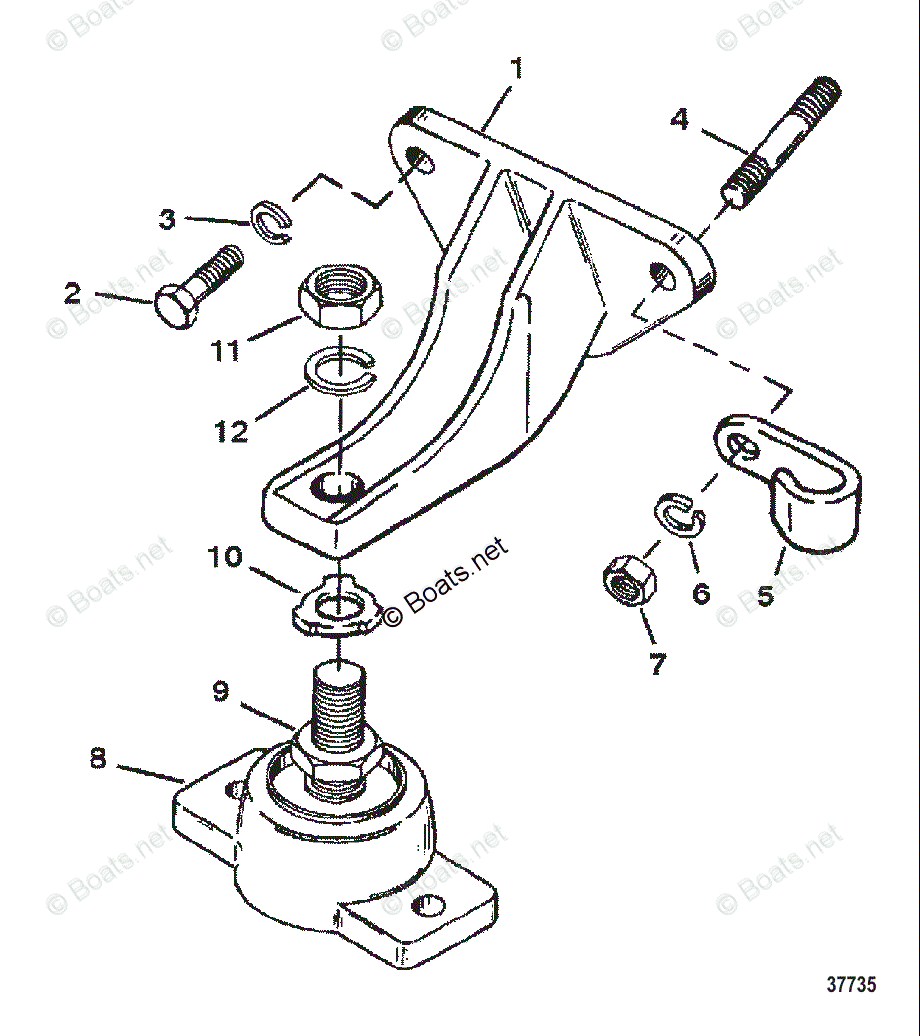 Mercury MerCruiser Inboard Parts by Size & Serial Gas OEM Parts Diagram