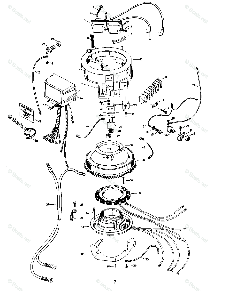 Chrysler Outboard 9.9HP OEM Parts Diagram for Electrical Components