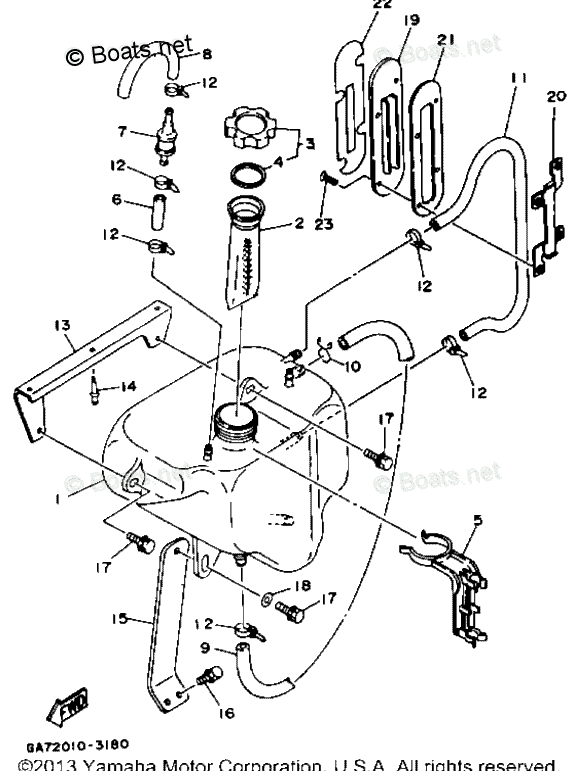 Yamaha Waverunner 1994 OEM Parts Diagram for Oil Tank (For Oil