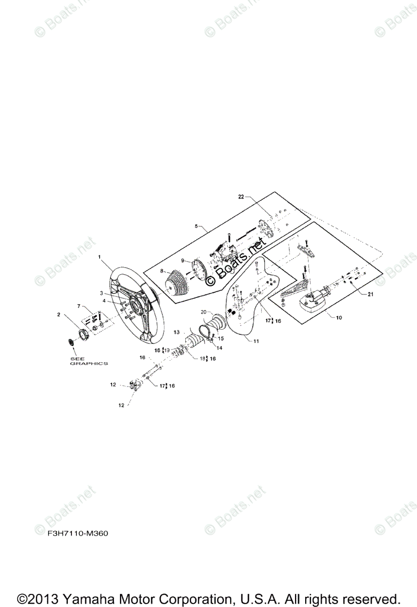 Yamaha Boats 2013 OEM Parts Diagram for Steering