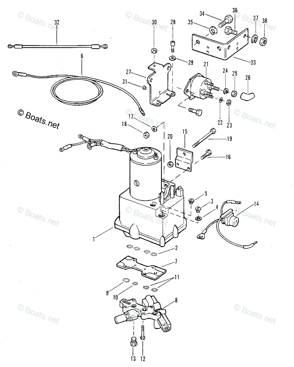 Mercury Outboard 115HP OEM Parts Diagram For POWER TRIM COMPONENTS ...