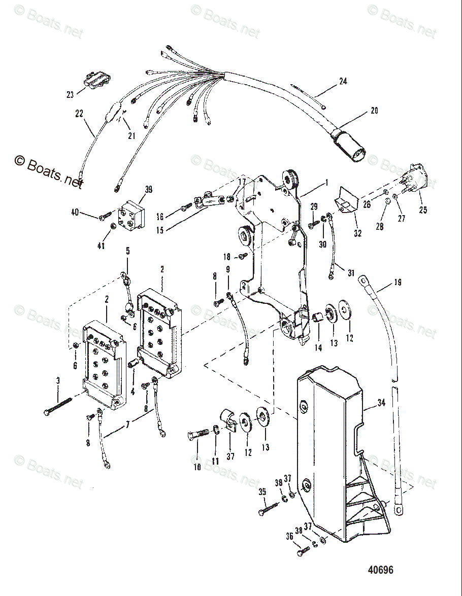 Mariner Outboard 1989 Oem Parts Diagram For Wiring Harness Starter 