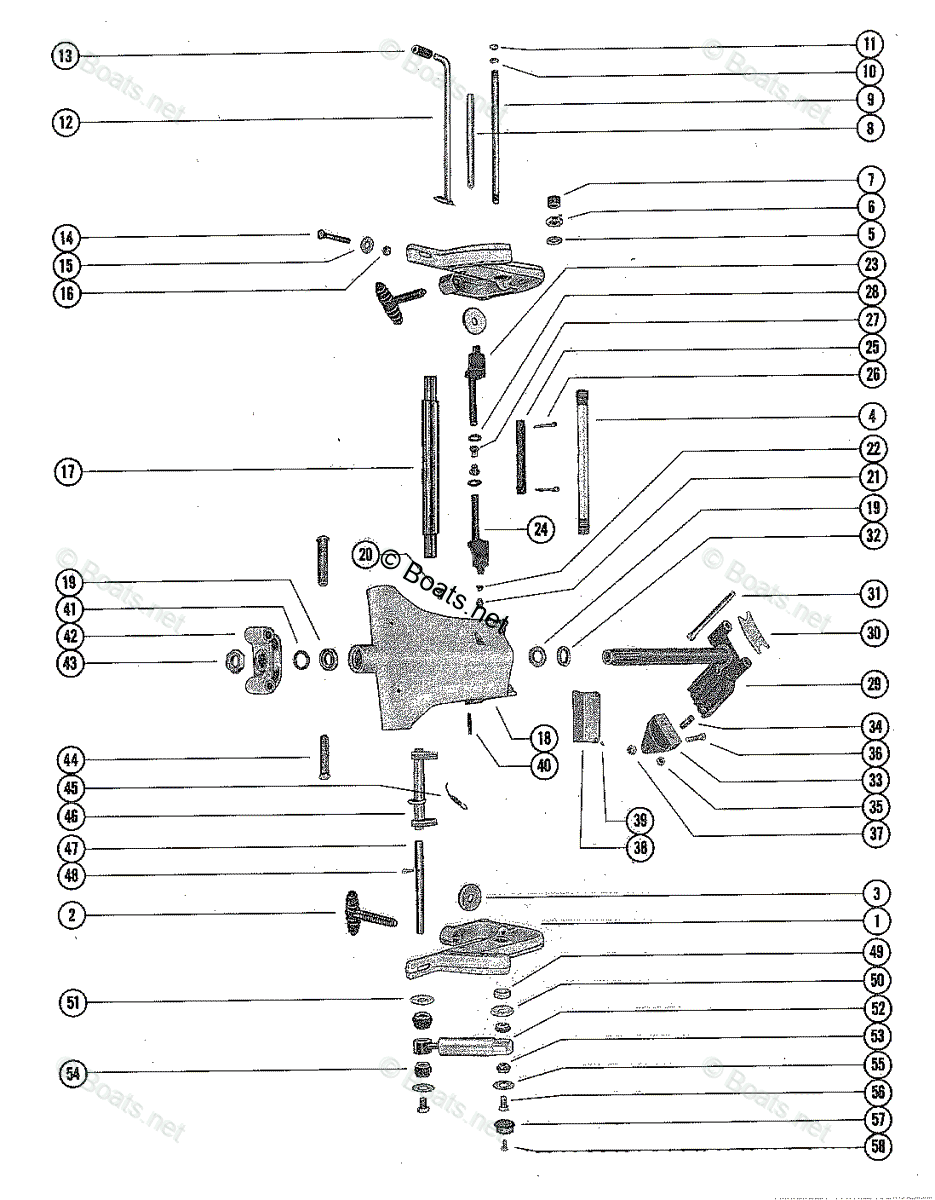 Mercury Outboard 50HP OEM Parts Diagram for Clamp and Swivel Bracket ...