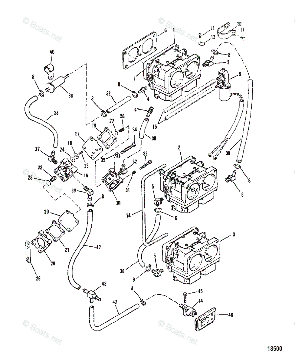 Mariner Outboard 1989 OEM Parts Diagram for FUEL PUMP AND CARBURETOR ...