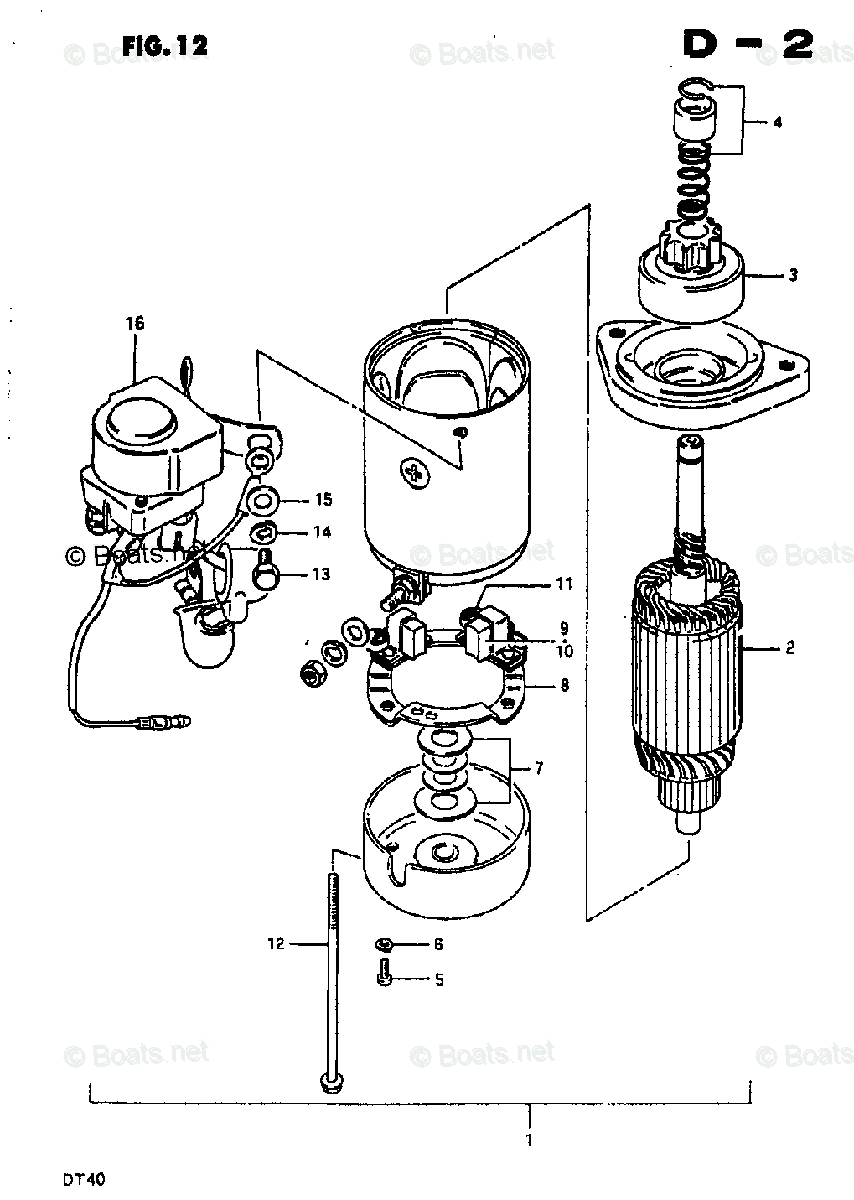 Suzuki Outboard Parts by Year 1980 OEM Parts Diagram for STARTING MOTOR