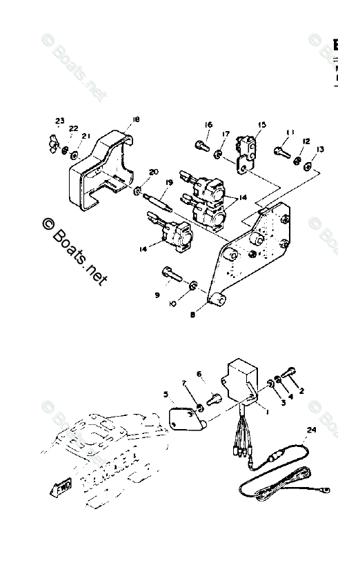 mryu92です Yamaha Sterndrive 7.4L 454 CID V8 1992 OEM Parts Diagram for