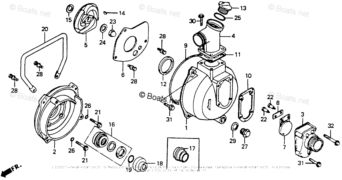 Honda Water Pumps Wa20x C Vin Wa20x 1000001 Oem Parts Diagram For Wa20x Casing Impeller