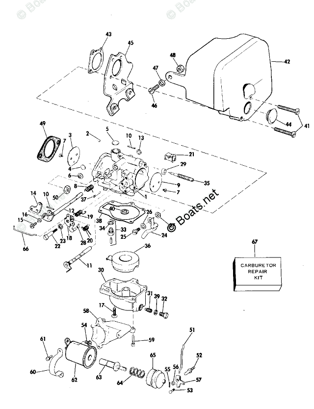 Johnson Outboard Parts by Year 1976 OEM Parts Diagram for CARBURETOR