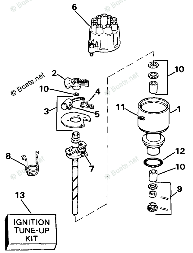 OMC Sterndrive 5.0L 305 CID V8 OEM Parts Diagram for Distributor | Boats.net