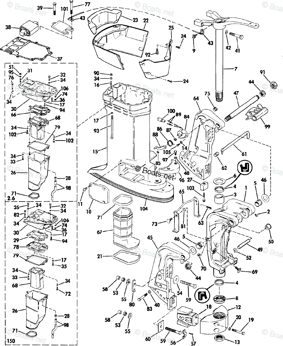 Johnson Outboard Parts by Year 1985 OEM Parts Diagram for Midsection