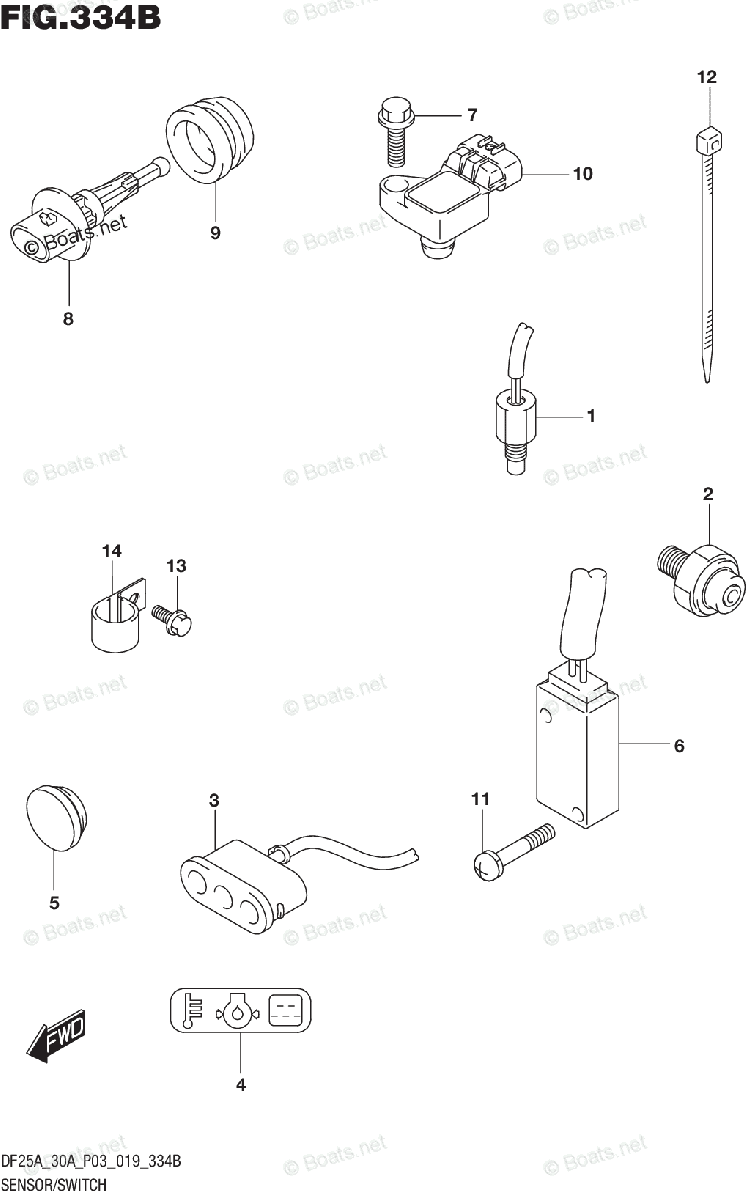 Suzuki Outboard Parts by Year 2019 OEM Parts Diagram for SENSOR/SWITCH