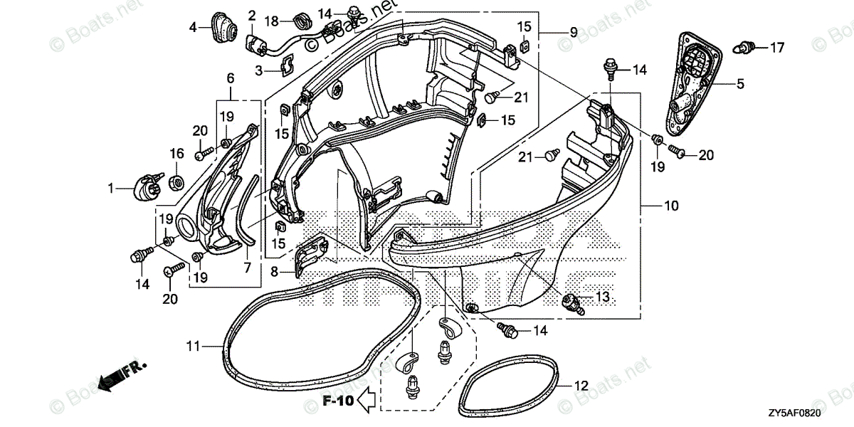 Honda Outboard 2007 And Later OEM Parts Diagram for UNDER