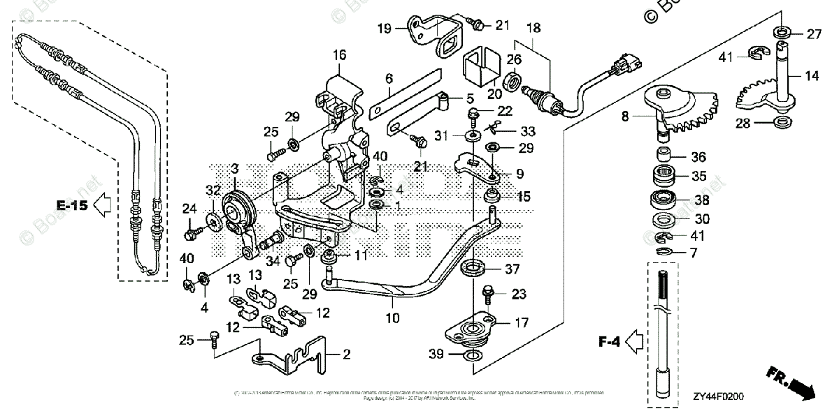 Honda Outboard 2007 And Later OEM Parts Diagram for Shift