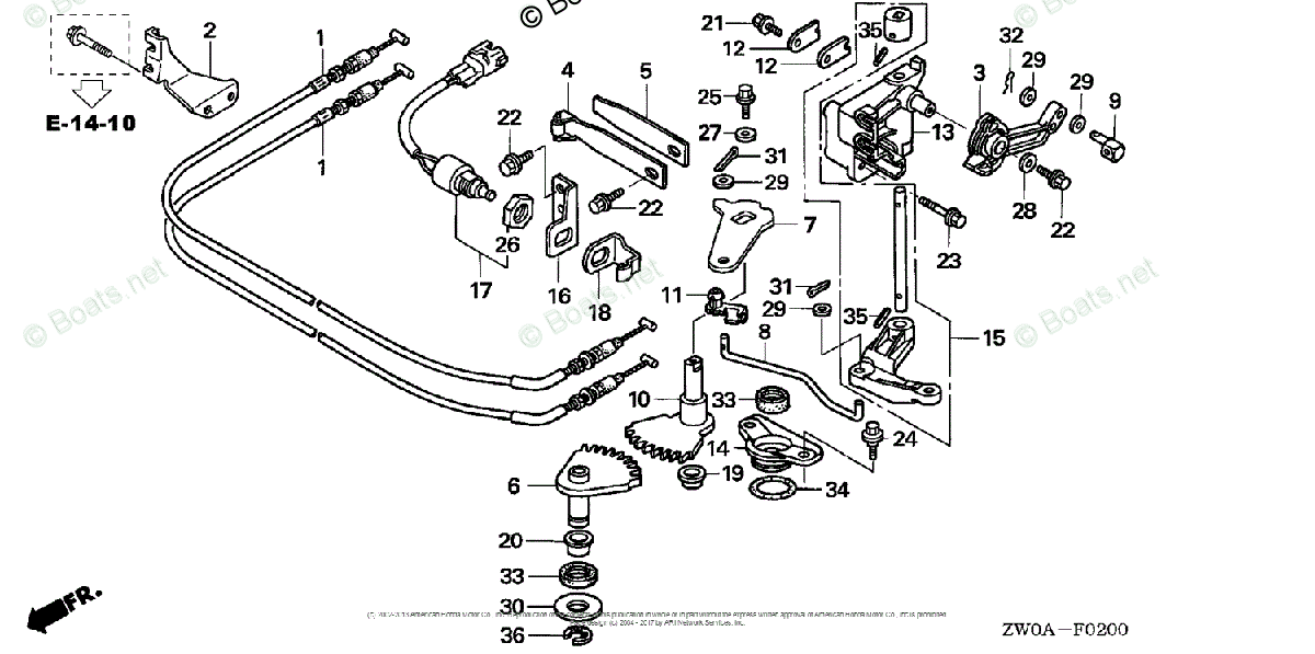 Honda Outboard 2006 OEM Parts Diagram for Shift Shaft | Boats.net