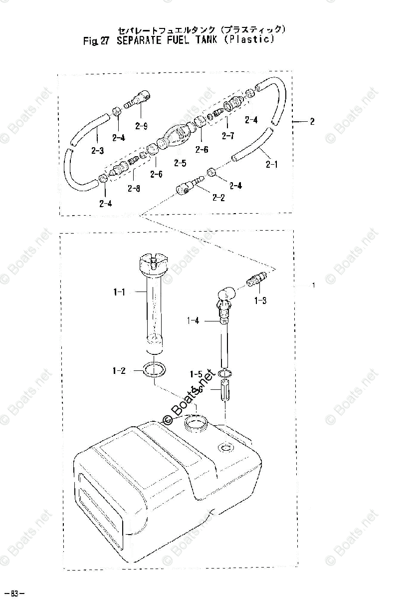 Tohatsu Outboard 2002 OEM Parts Diagram for FUEL TANK (REMOTE)