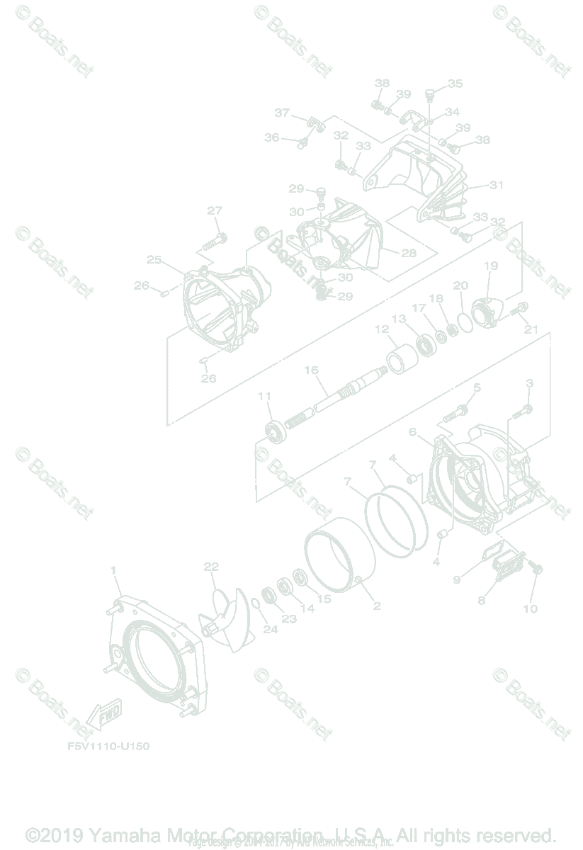 Yamaha Boats 2019 OEM Parts Diagram for Jet Unit 1 | Boats.net