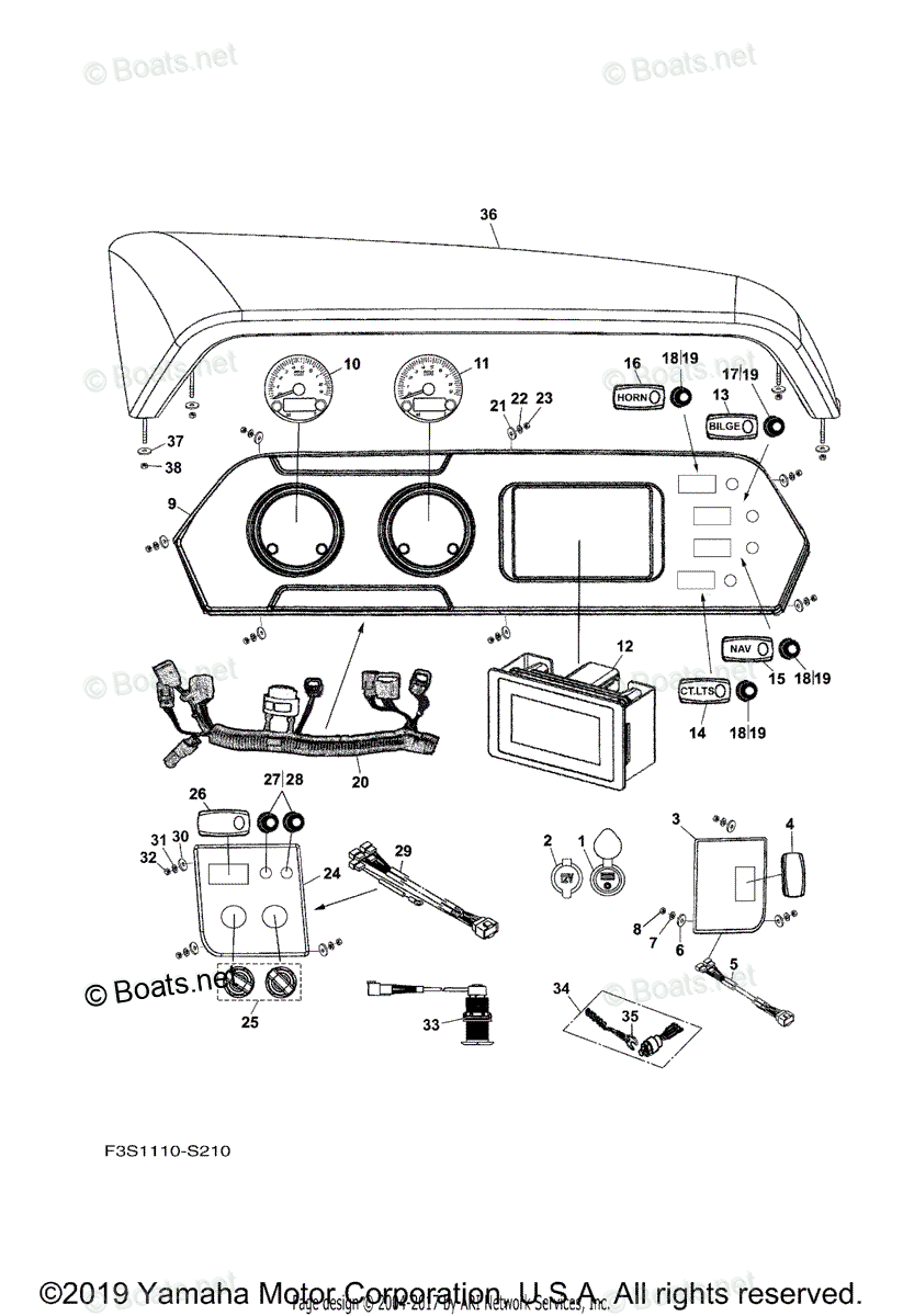 Yamaha Boats 2019 OEM Parts Diagram for ELECTRICAL 4