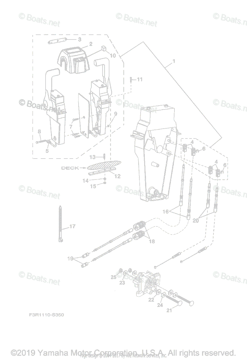 Yamaha Boats 2017 OEM Parts Diagram for CONTROL CABLE