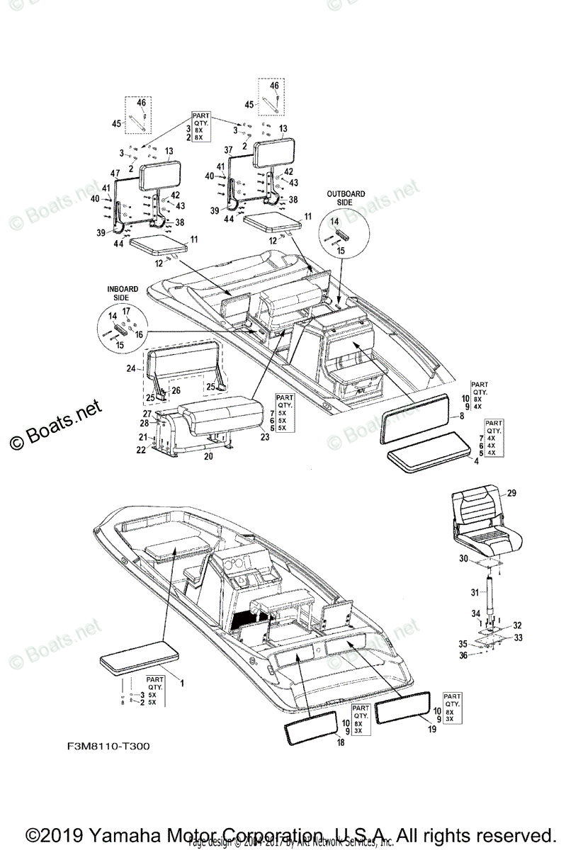 Yamaha Boats 2018 OEM Parts Diagram for Seat_Cushion | Boats.net