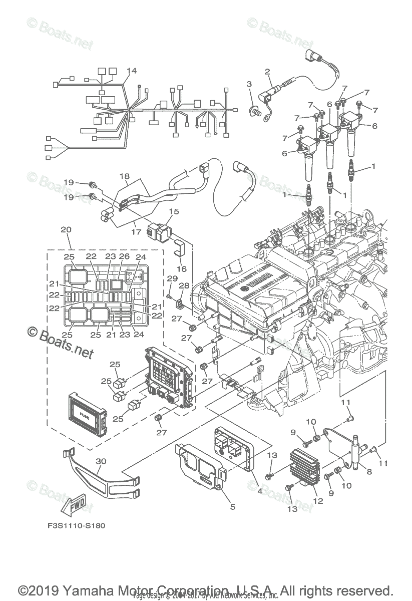 Yamaha Boats 2017 OEM Parts Diagram for ELECTRICAL (1)