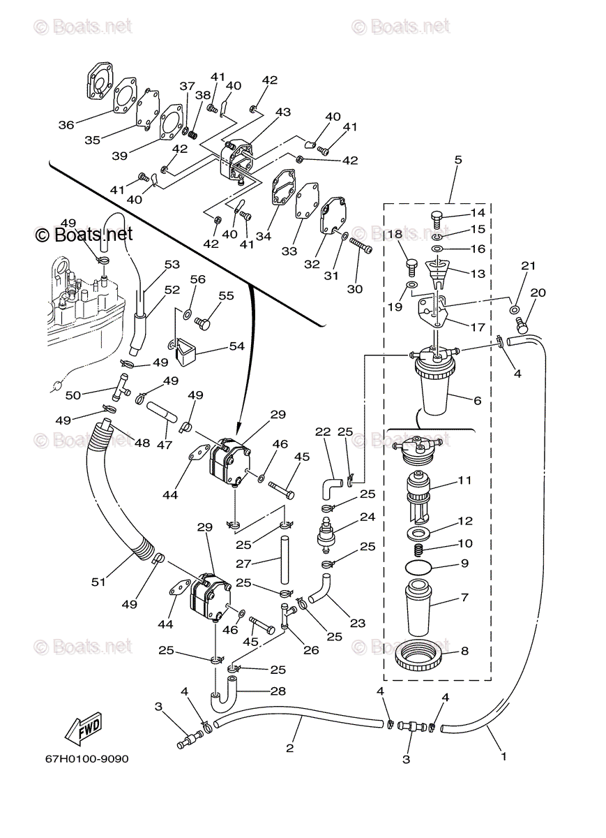 Yamaha Outboard 2000 Oem Parts Diagram For Fuel 1 6095