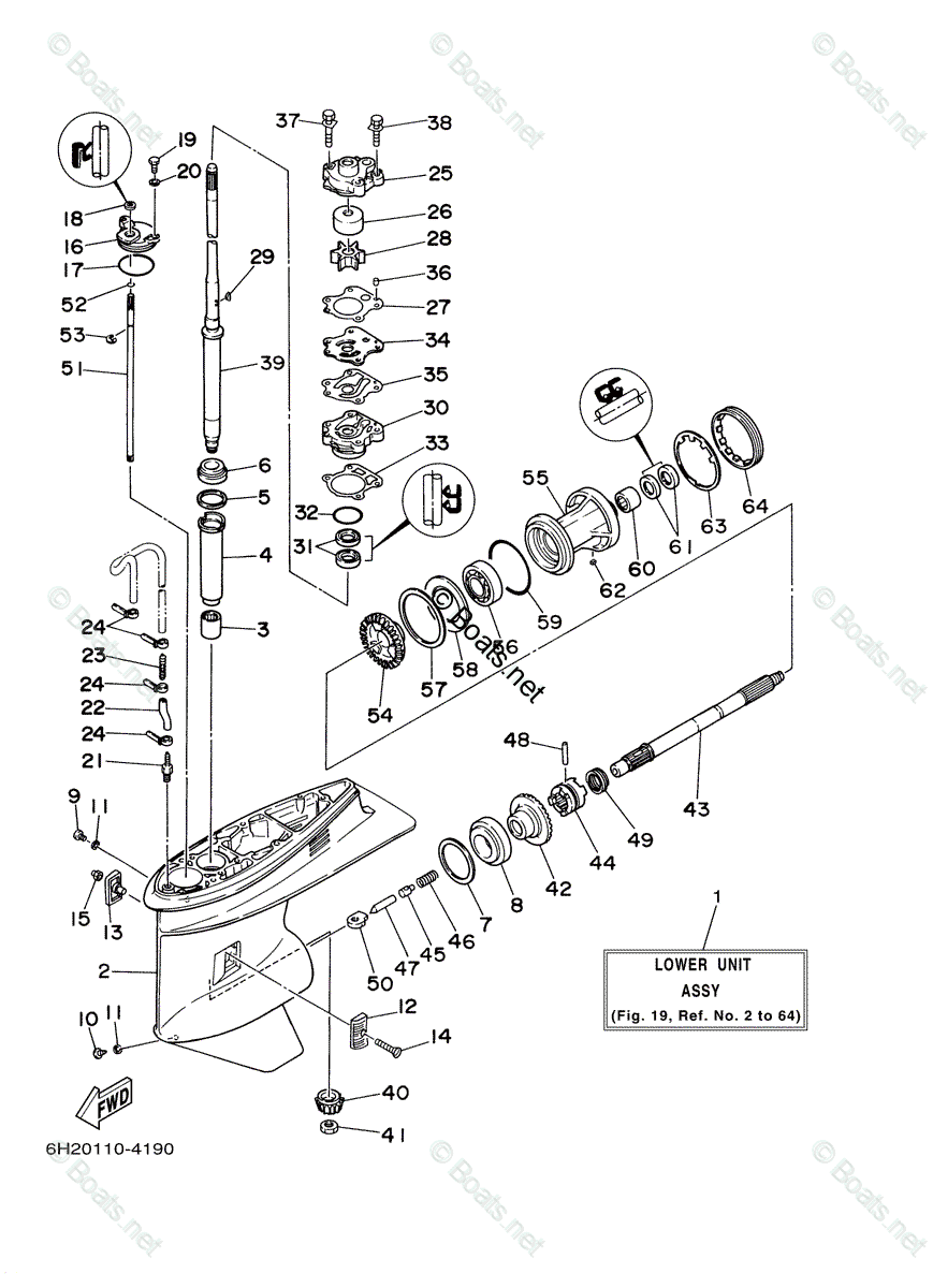 Yamaha Outboard 2000 OEM Parts Diagram for Lower Casing Drive 1 | Boats.net