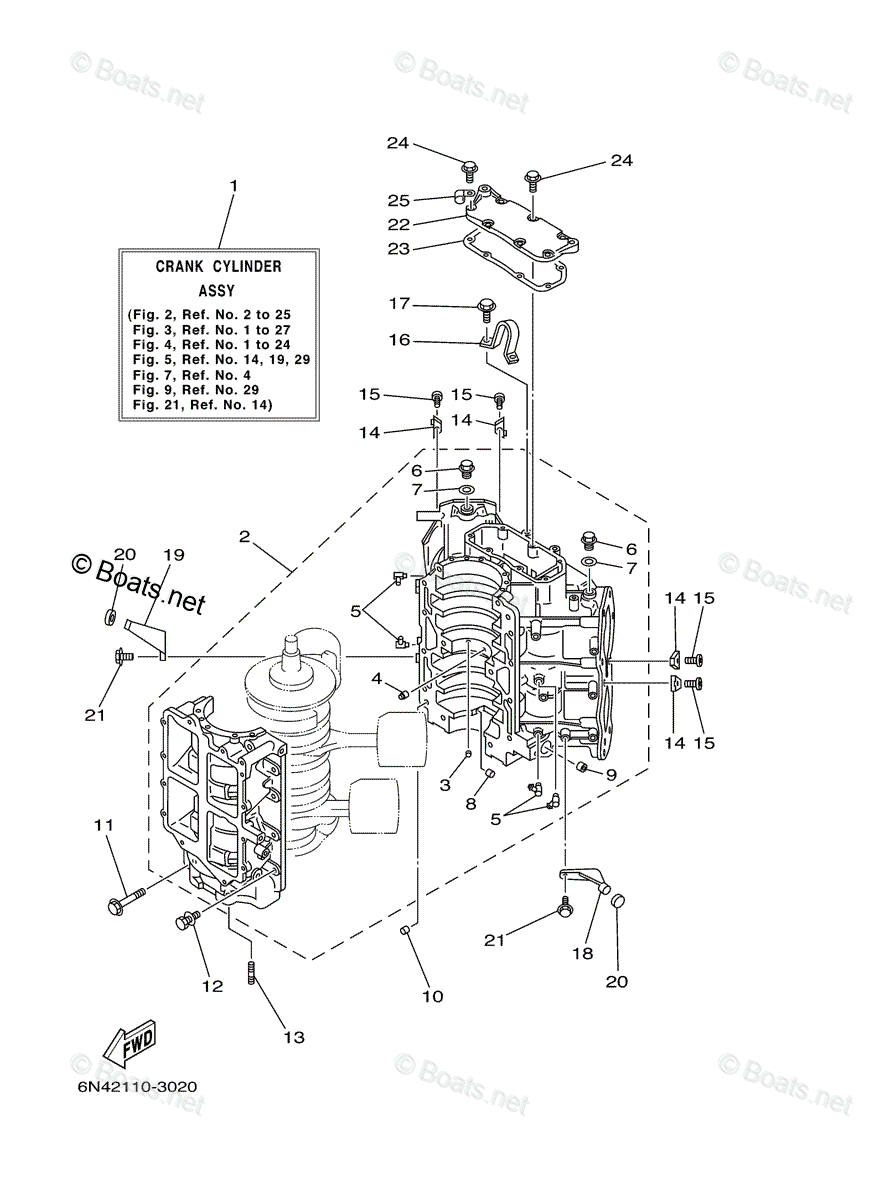 Yamaha Outboard 2003 Oem Parts Diagram For Cylinder Crankcase 1 