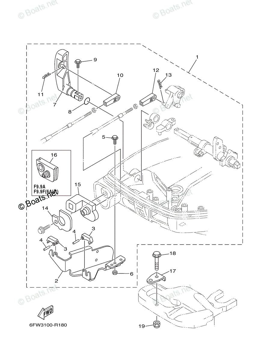 remoページ Yamaha Outboard 2023 OEM Parts Diagram for Remo-Con Attachment
