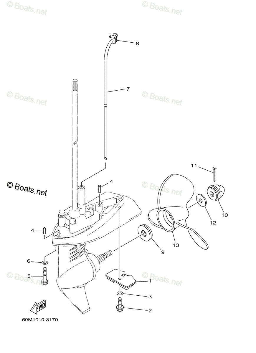 Yamaha Outboard 2011 OEM Parts Diagram for Lower Casing Drive 2 | Boats.net