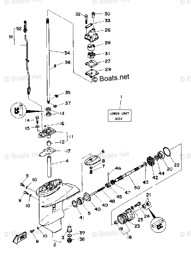 Yamaha Outboard 1991 OEM Parts Diagram for Lower - Drive 1