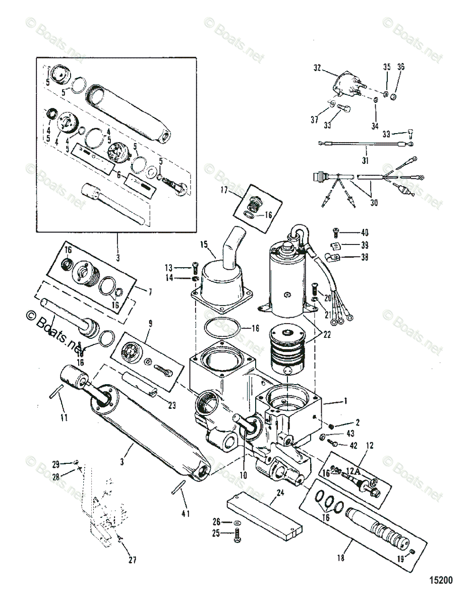 MARIAページ Mercury Outboard 75HP OEM Parts Diagram for Power Trim