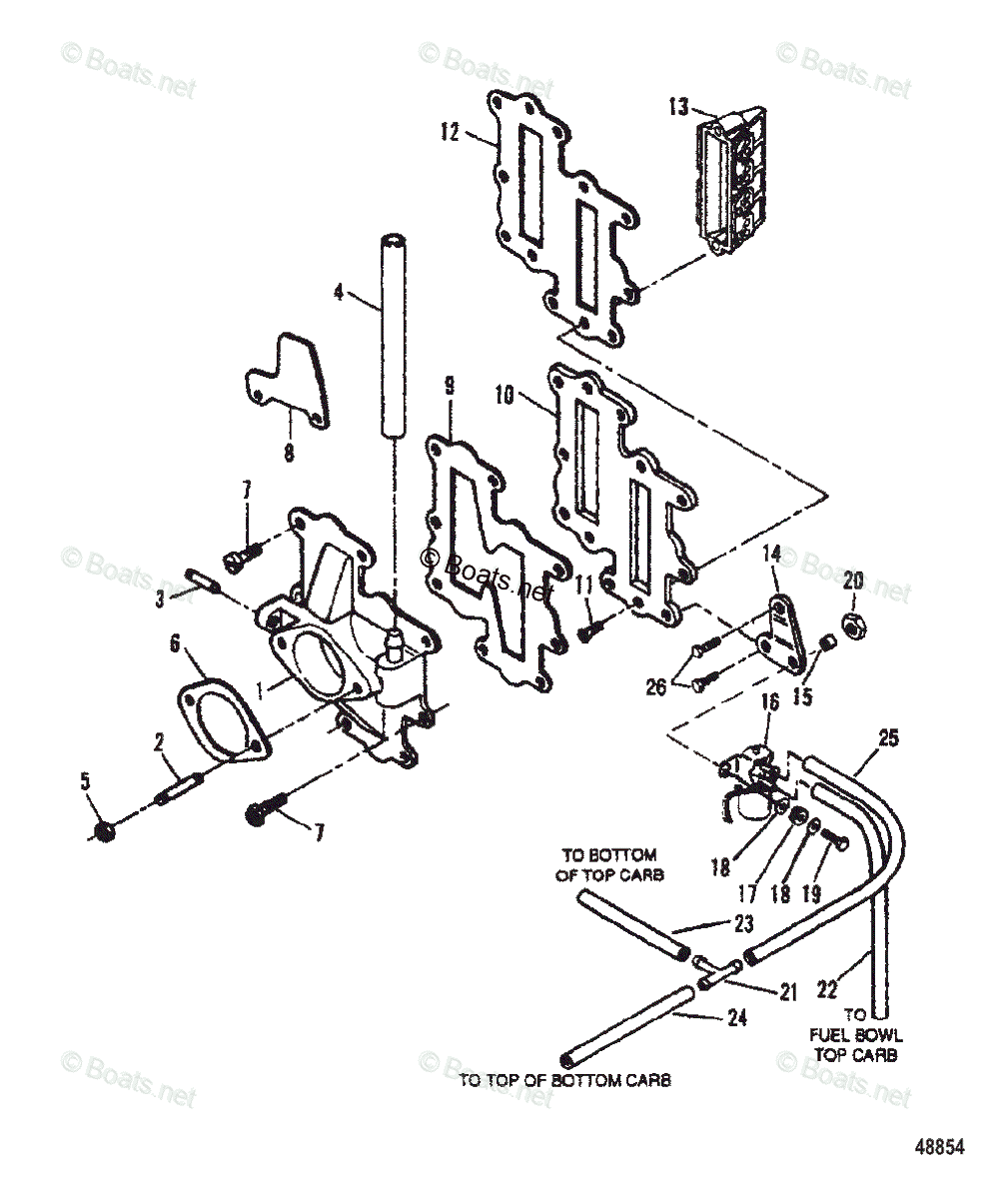 Force Outboard 1995 Oem Parts Diagram For Reed Plate And Primer 