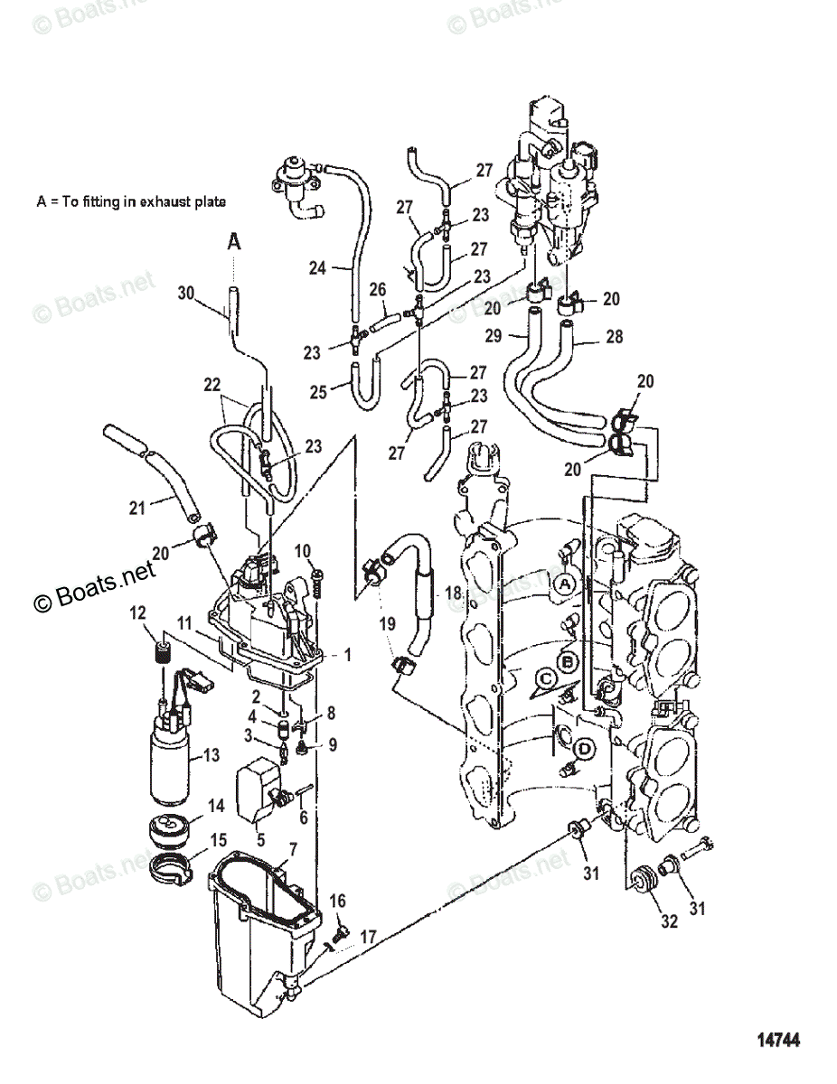 Mercury Outboard 115HP OEM Parts Diagram for Fuel Injection Pump