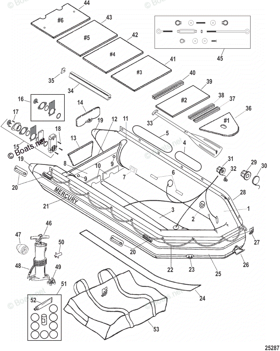 Mercury Inflatable Boats 2007 OEM Parts Diagram for Mercury Heavy Duty