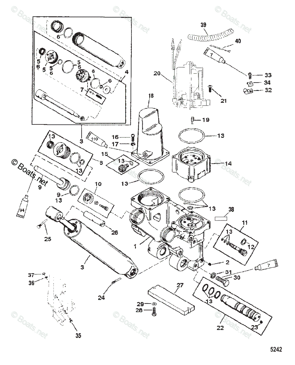 Mercury Outboard 150HP OEM Parts Diagram For Power Trim Components ...